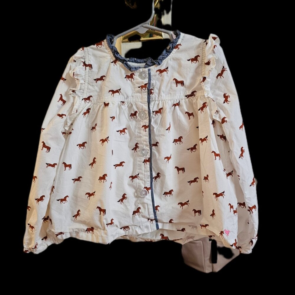 Pink Chicken Girls Kalani Button Up Top - Tiny Horses